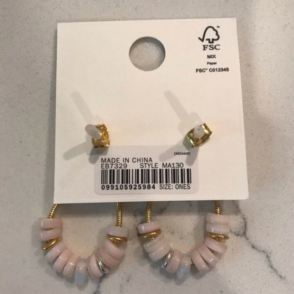 Madewell Mother of Pearl Beaded Gold Stud Earrings - Picture 3 of 3